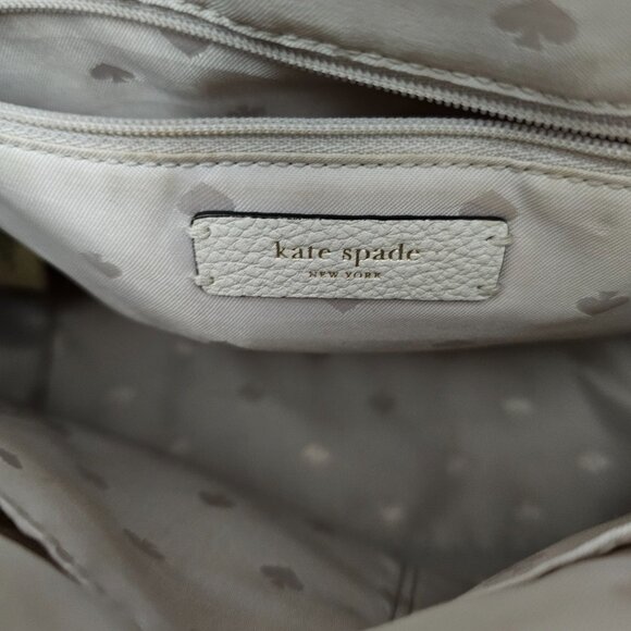 Kate Spade Naomi Pebble Leather Small Satchel Off White Tassel Shoulder Bag COA - Picture 4 of 13